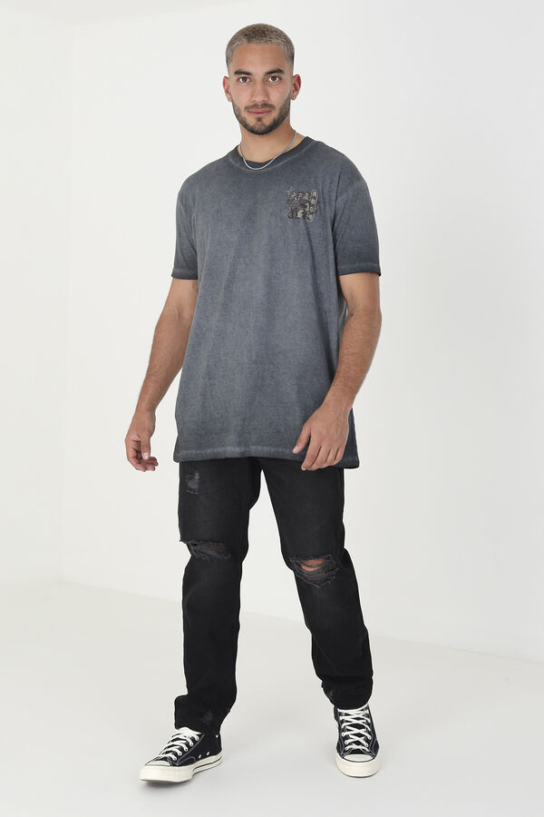 Brave Soul T-shirt oversize de manga curta cinzento