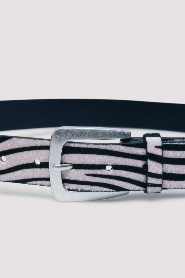 Springfield Cinto zebra m&eacute;dio preto