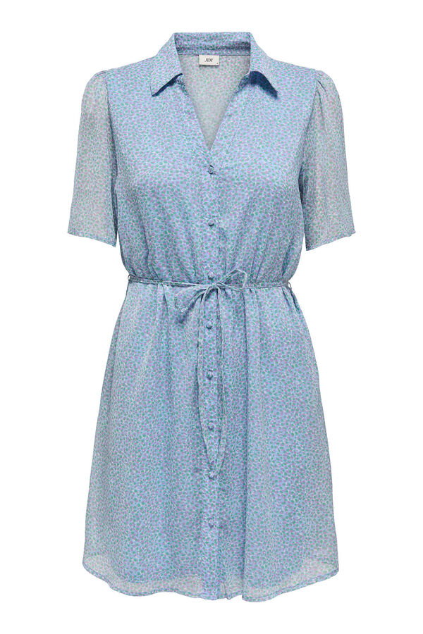 JDY Vestido curto camiseiro azul