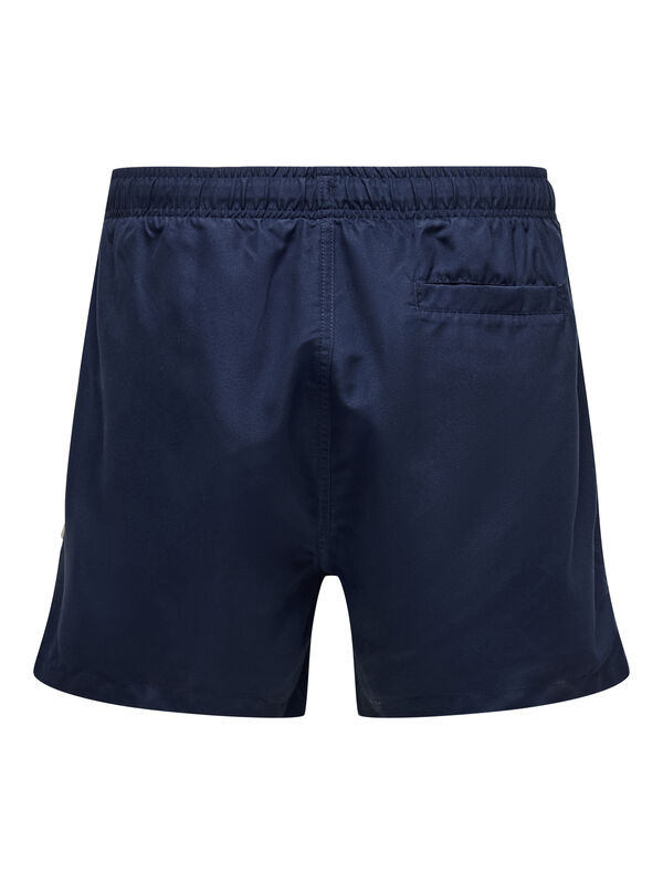 Only & Sons Ba&ntilde;ador corto b&aacute;sico azul