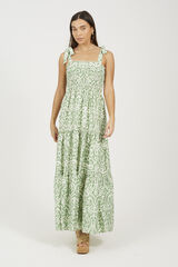 Brave Soul Vestido longo com detalhe franzido verde