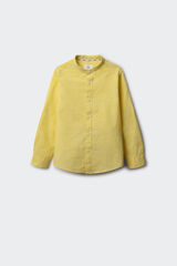 Springfield Kids Camisa textura cuello mao ni&ntilde;o amarillo