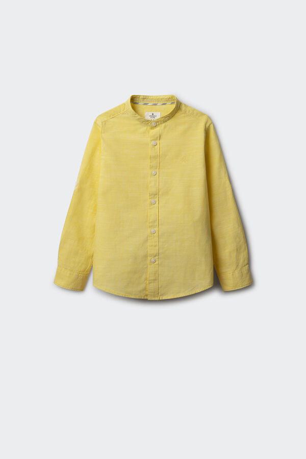 Springfield Kids Camisa textura cuello mao ni&ntilde;o amarillo