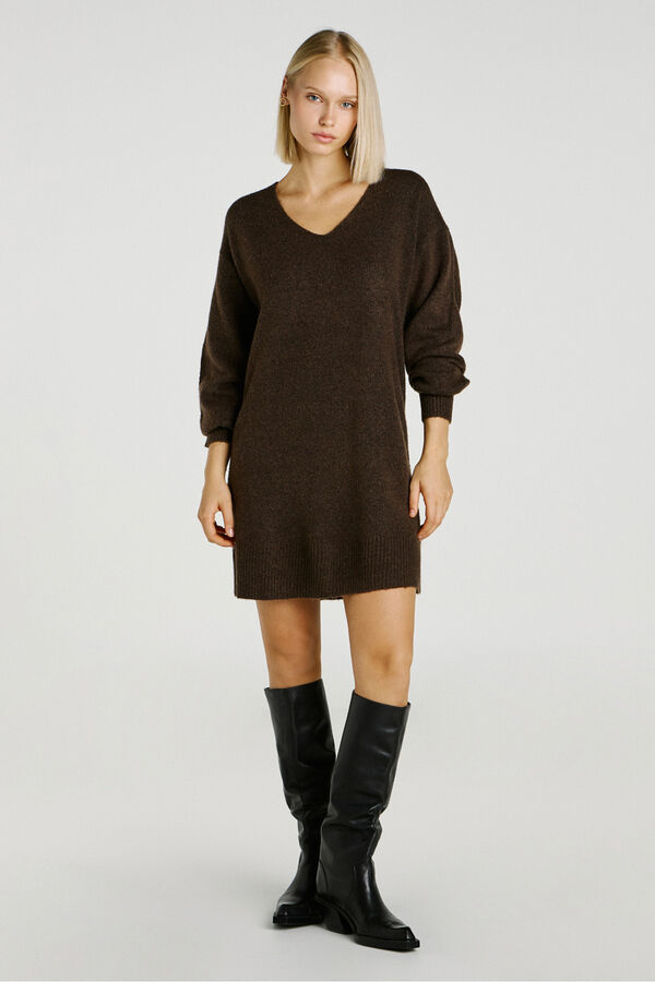 Jack & Jones Vestido curto de malha castanho