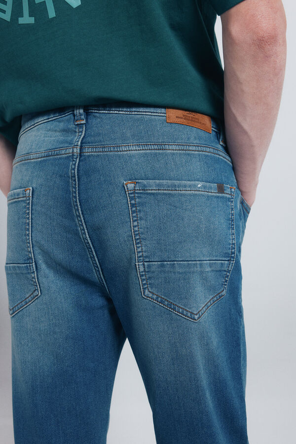 Springfield Cal&ccedil;a jeans slim fit de malha denim azul