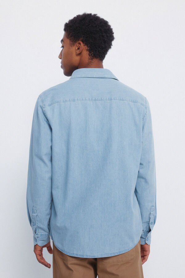 Springfield Camisa jeans azul