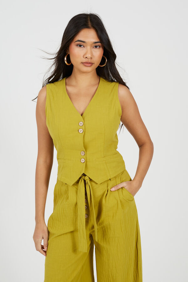 Brave Soul Colete com gola em bico preto