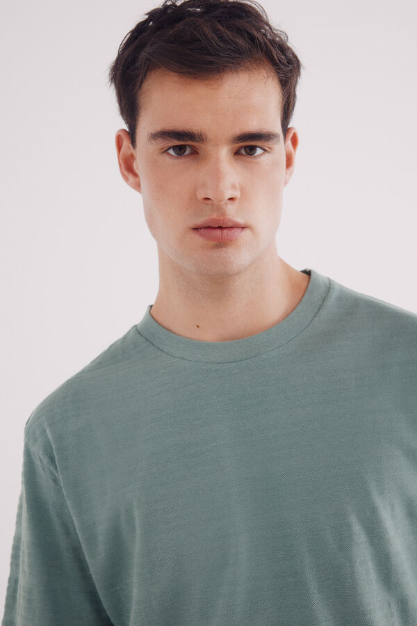 Springfield T-shirt risca piqué azul