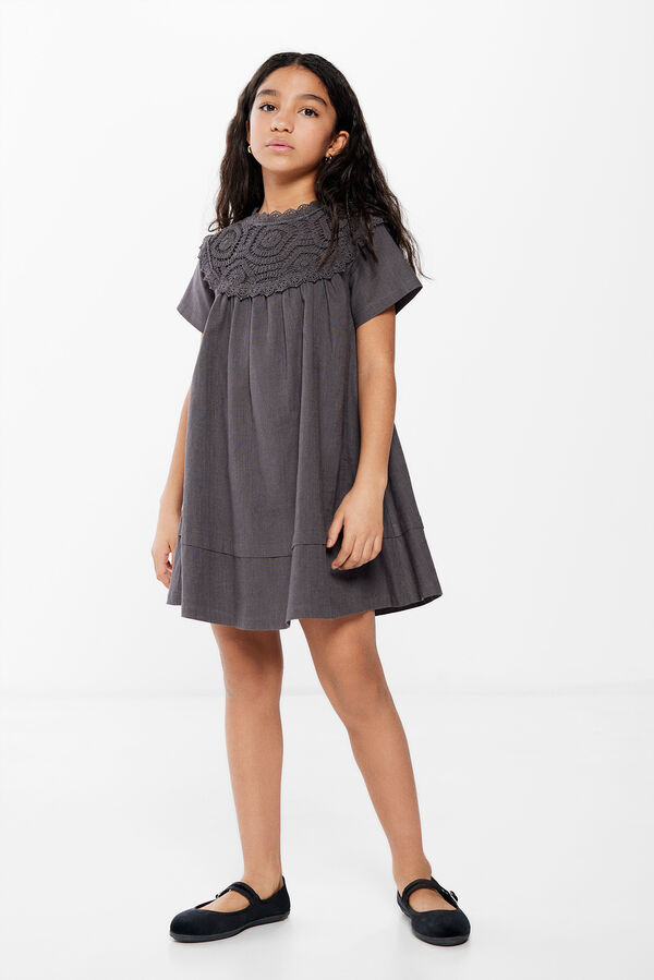 Springfield Kids Vestido colar crochet menina cinzento