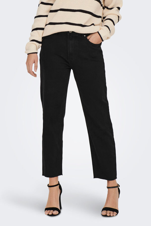 Only Jeans Mom Tiro Alto negro
