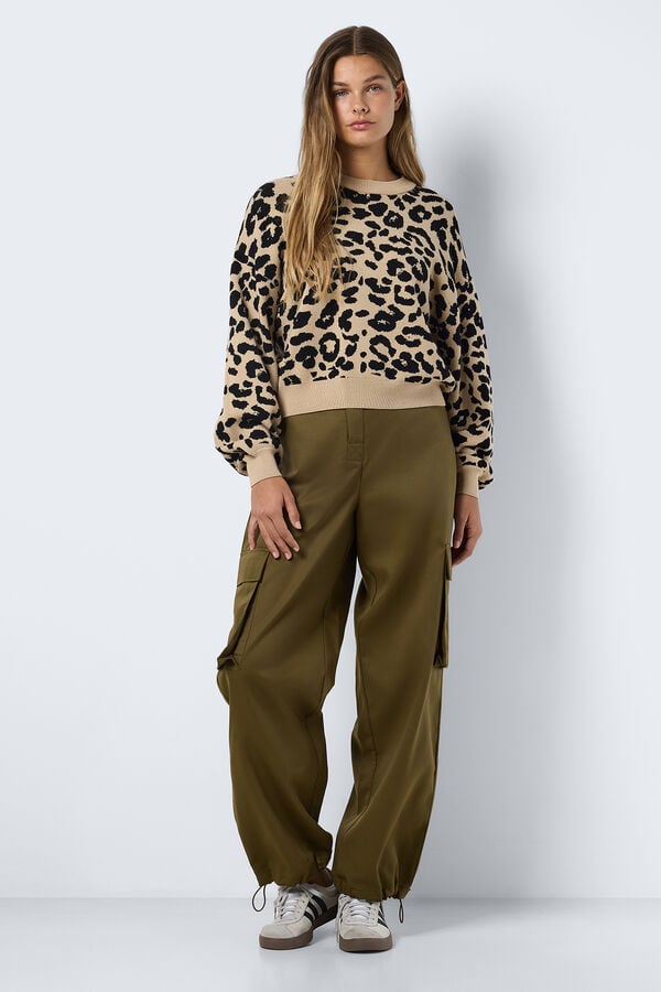 Noisy May Camisola em malha de jacquard cru