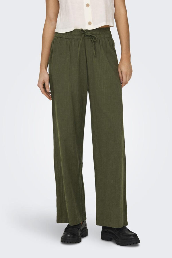 Only Pantal&oacute;n largo fluido verde