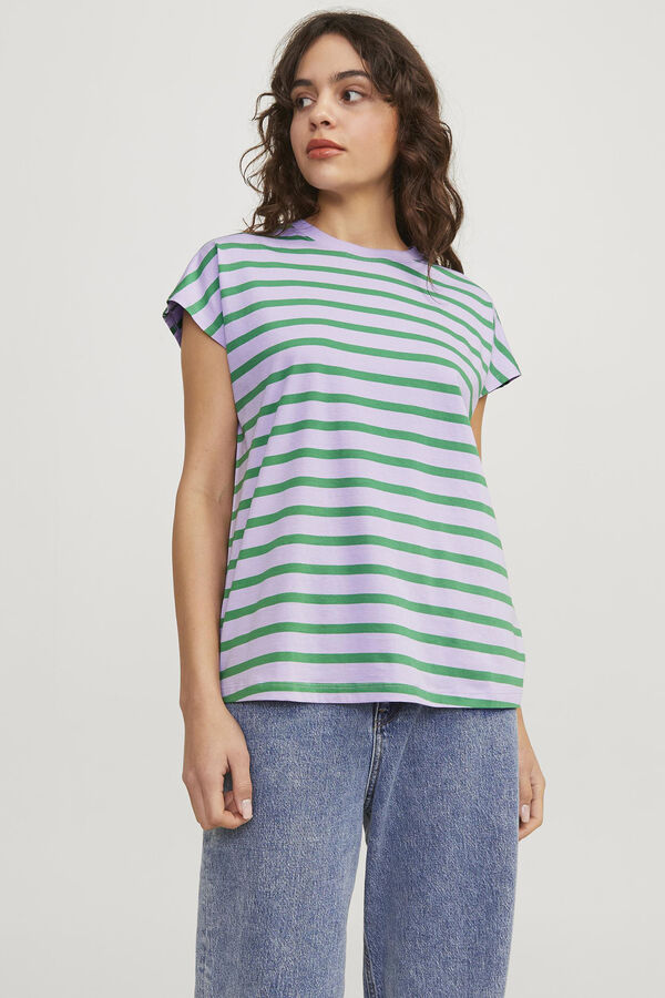 Jack & Jones Camiseta manga corta de rayas morado/lila