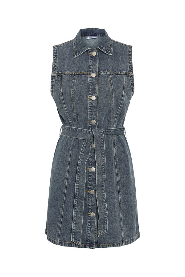 Noisy May Vestido vaquero camisero manga sisa azul