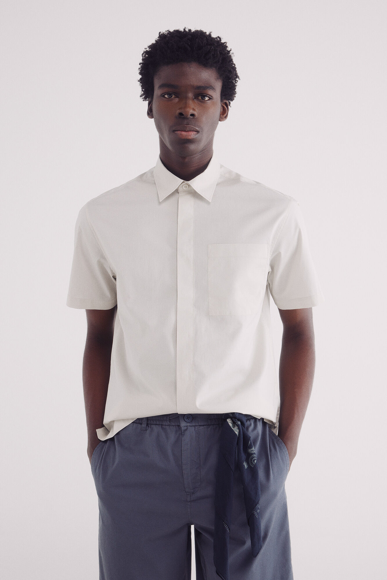 Springfield Camisa de popeline de manga curta