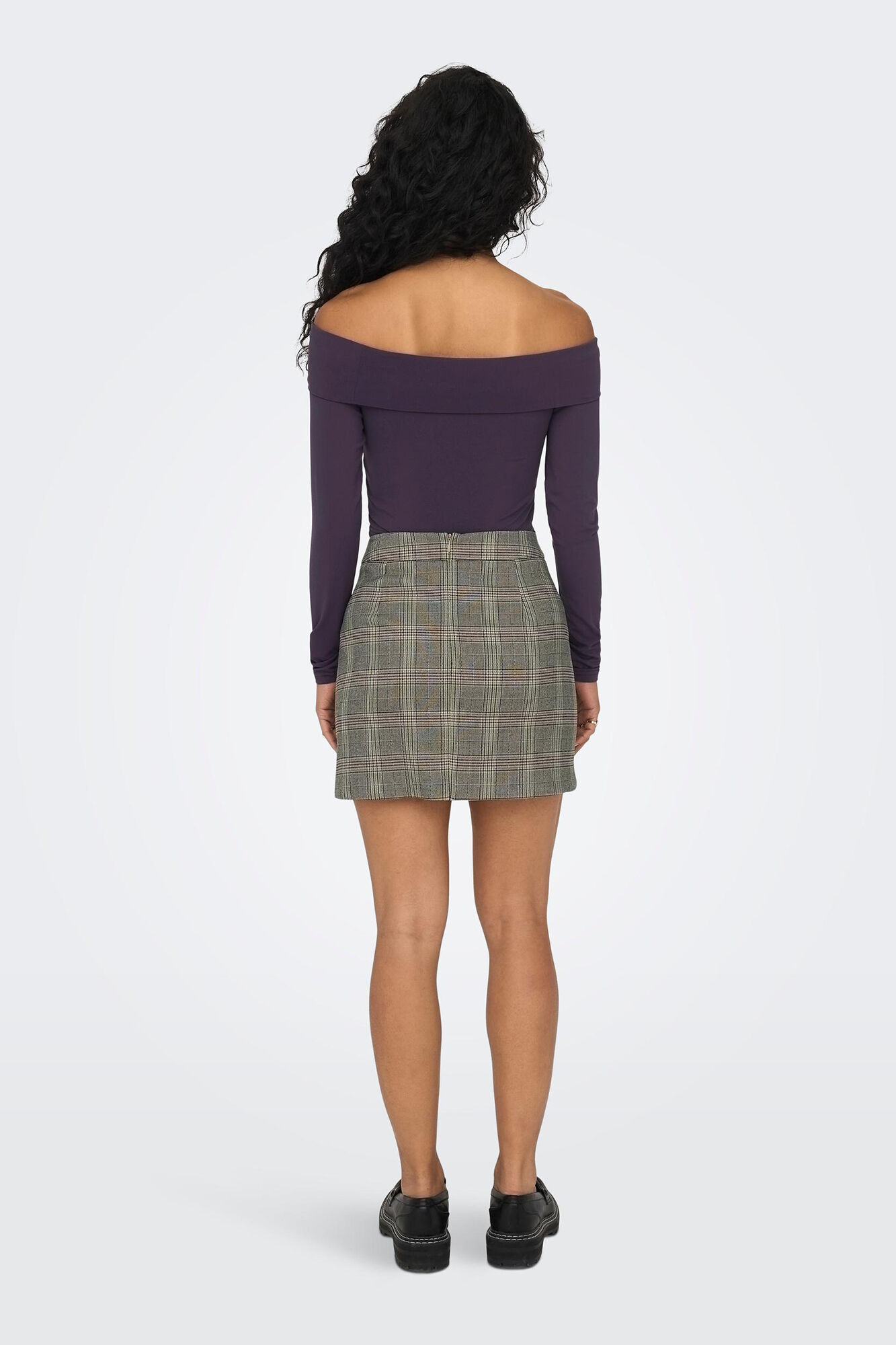 Only Falda corta de cuadros