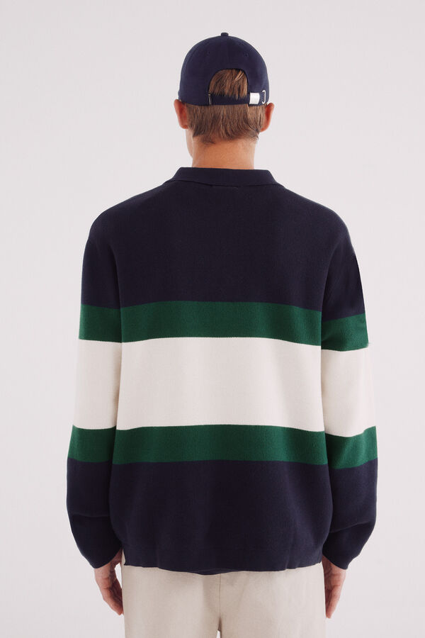 Springfield Jersey cuello polo texto bordado azul