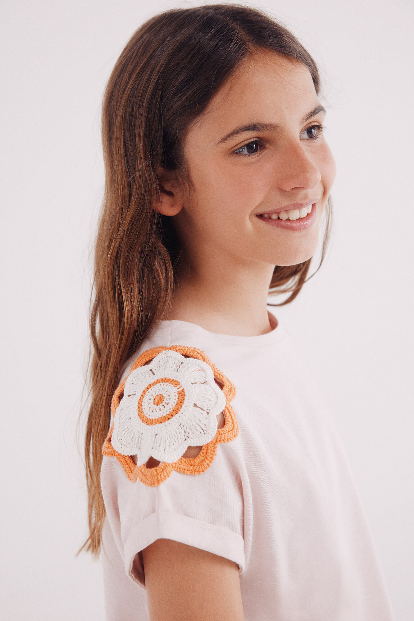 Springfield Kids Camiseta de crochet com ombros para meninas