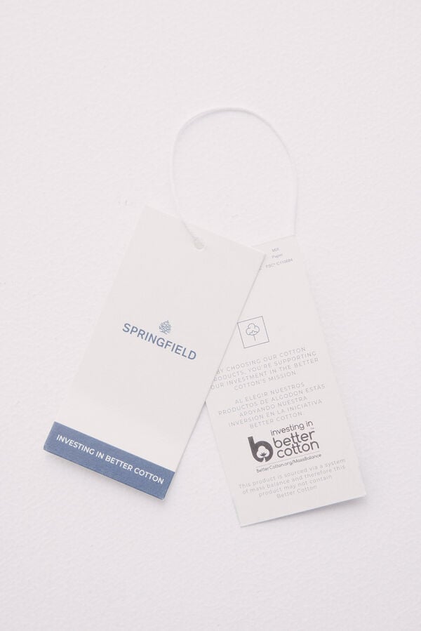 Springfield Camisa polo piqué estruturada bicolor de corte regular fit azul