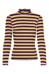 JDY Top manga comprida canelado vermelho