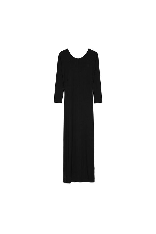 Inside Vestido Maxi Rib Escote Bardot negro