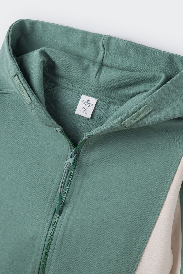 Springfield Kids Sudadera color block ni&ntilde;o verde