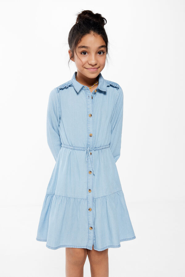 Springfield Kids Vestido denim menina azul