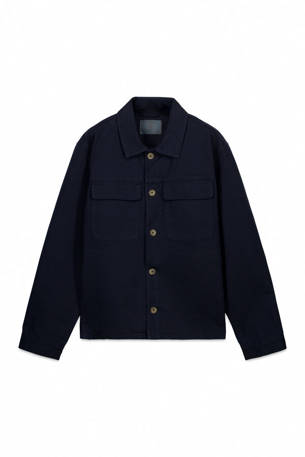 Springfield Sobrecamisa overshirt fit em algod&atilde;o azul