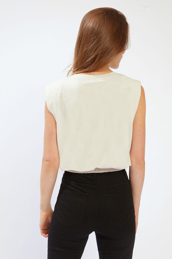 Pimkie Camiseta con hombreras beige