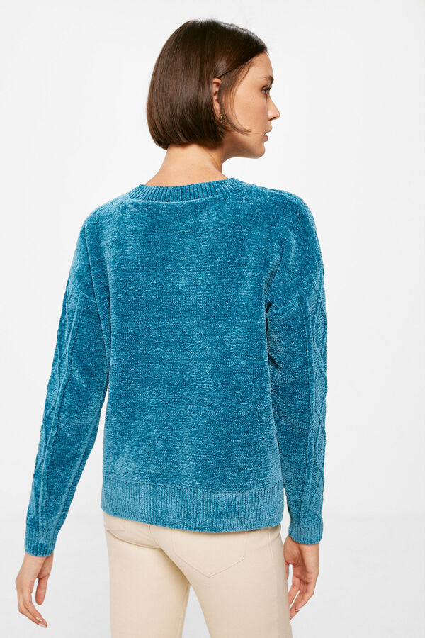 Springfield Camisola Chenille Cable Knit azul