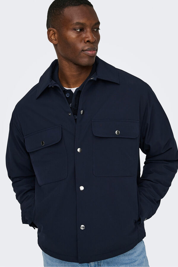 Only & Sons Sobrecamisa manga comprida. azul