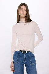 Springfield Camiseta cuello perkins tacto suave nude