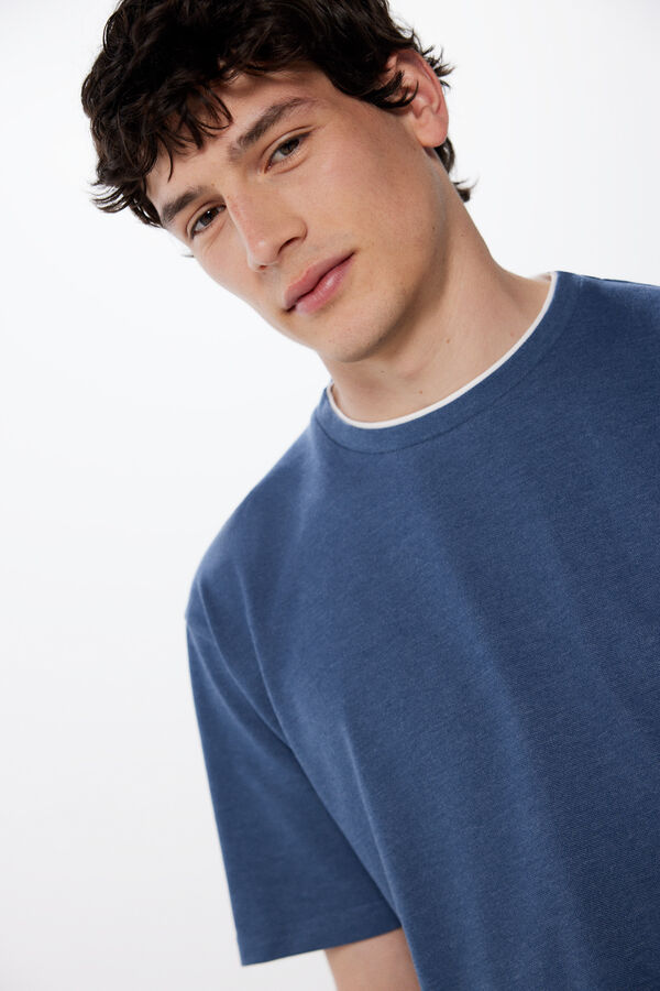 Springfield Camisola duplo piquei azul