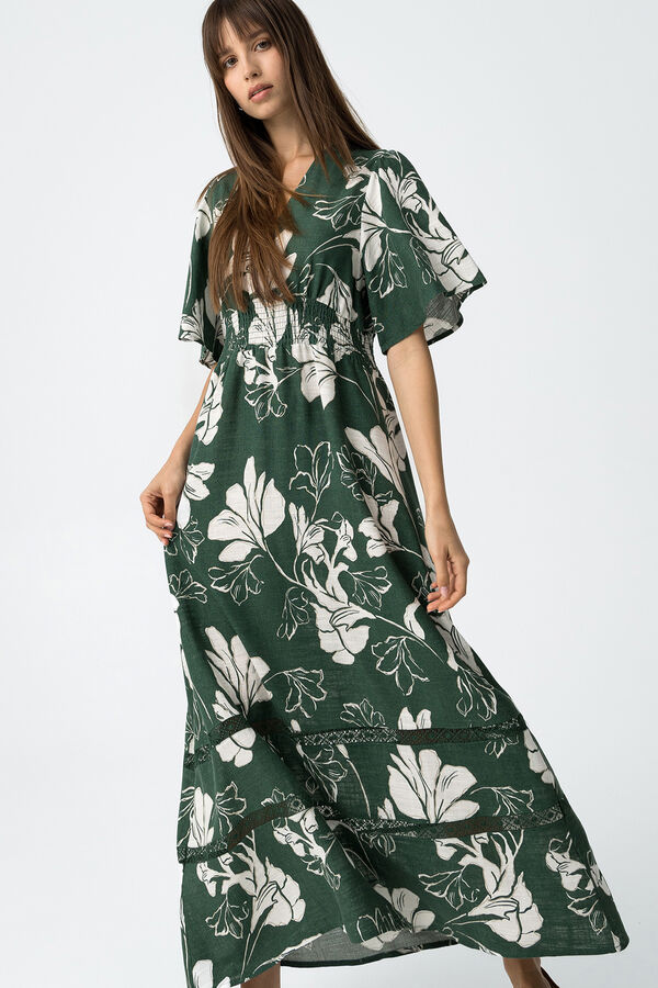 Tiffosi Vestido estampado floral verde