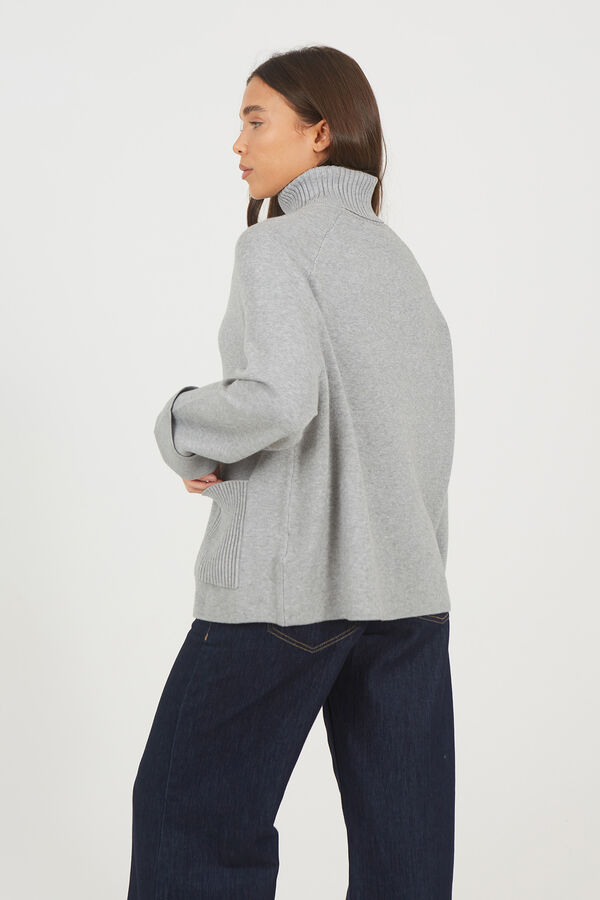 Brave Soul Camisola de malha com dois bolsos cinzento