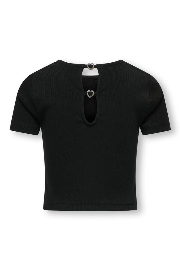 Only Girls Camiseta cropped menina preto