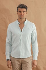 Celopman Camisa Oxford Rayas verde