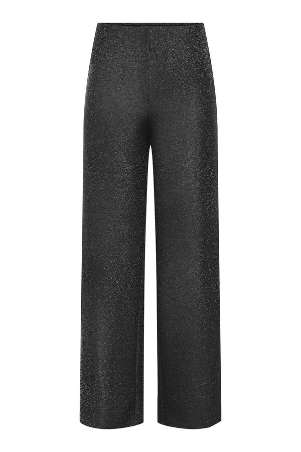 Only Calça larga com glitter cinzento