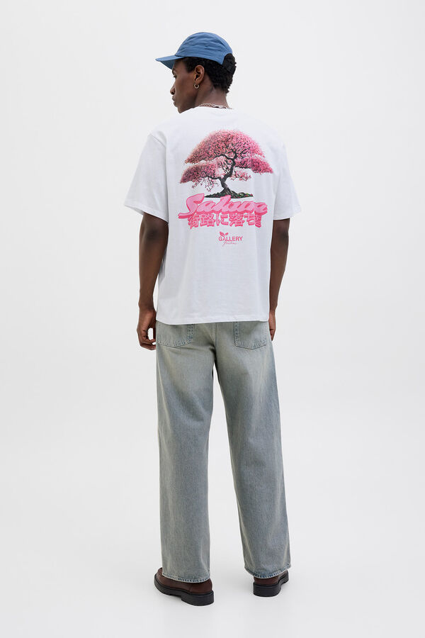 Jack & Jones Camiseta loose fit marfil