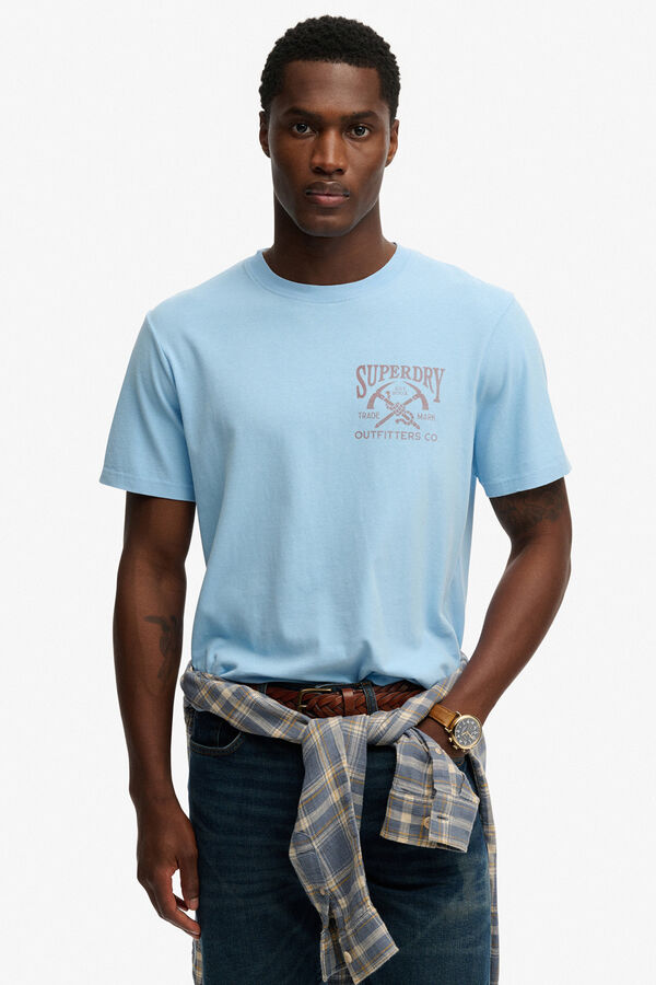 Superdry T-shirt de manga curta com estampado de montanhas azul