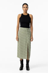 Tiffosi Falda Midi Estampada verde