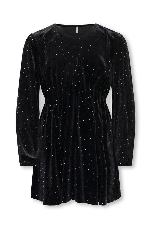 Only Girls Vestido curto com brilhantes preto