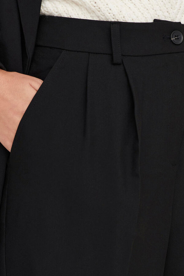 Only Pantal&oacute;n de pinzas ancho negro