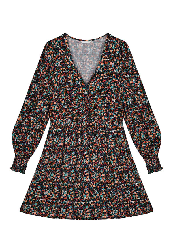 Springfield Vestido Corto Entallado Estampado azul