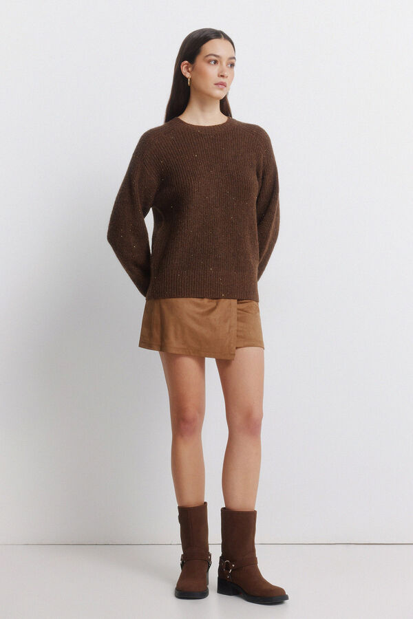 Springfield Camisola com lantejoulas cru