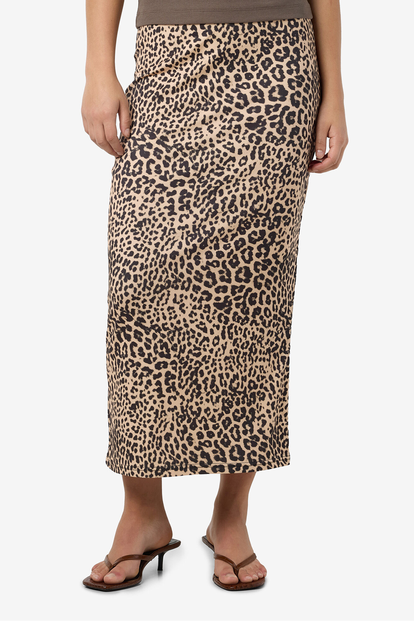 Noisy May Falda midi leopardo cinturilla