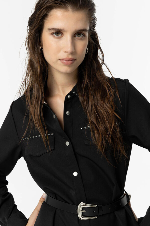 Tiffosi Vestido Camisero con Cintur&oacute;n negro