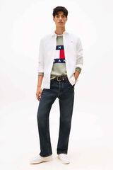 Tommy Jeans Camisa regular de popel&iacute;n marfil