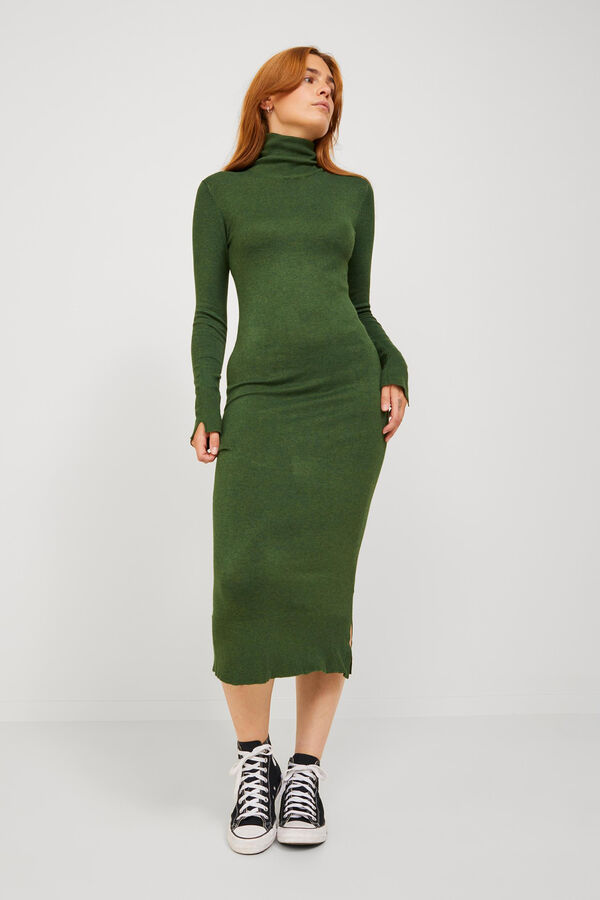 Jack & Jones Vestido midi de punto verde