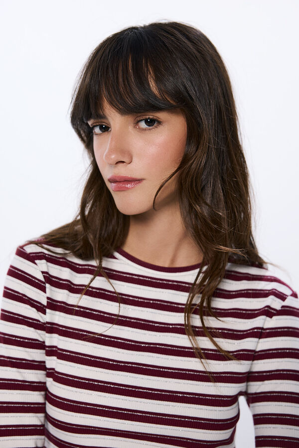 Springfield T-shirt riscas lúrex estampado